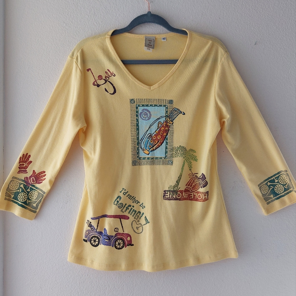 Yellow Graphic Women's Top